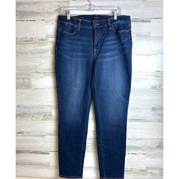 Talbots women's 10 slim ankle blue jean denim dark wash new with tag casual pant - Picture 3 of 8